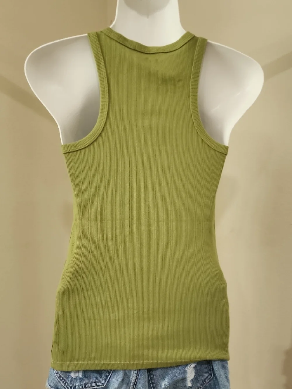 SO Olive Ribbed Henley Tank Top - Picture 6 of 8